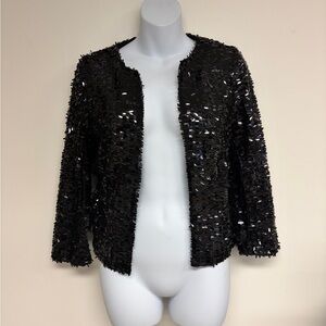 BB DAKOTA Black Sequin Jacket Sz M